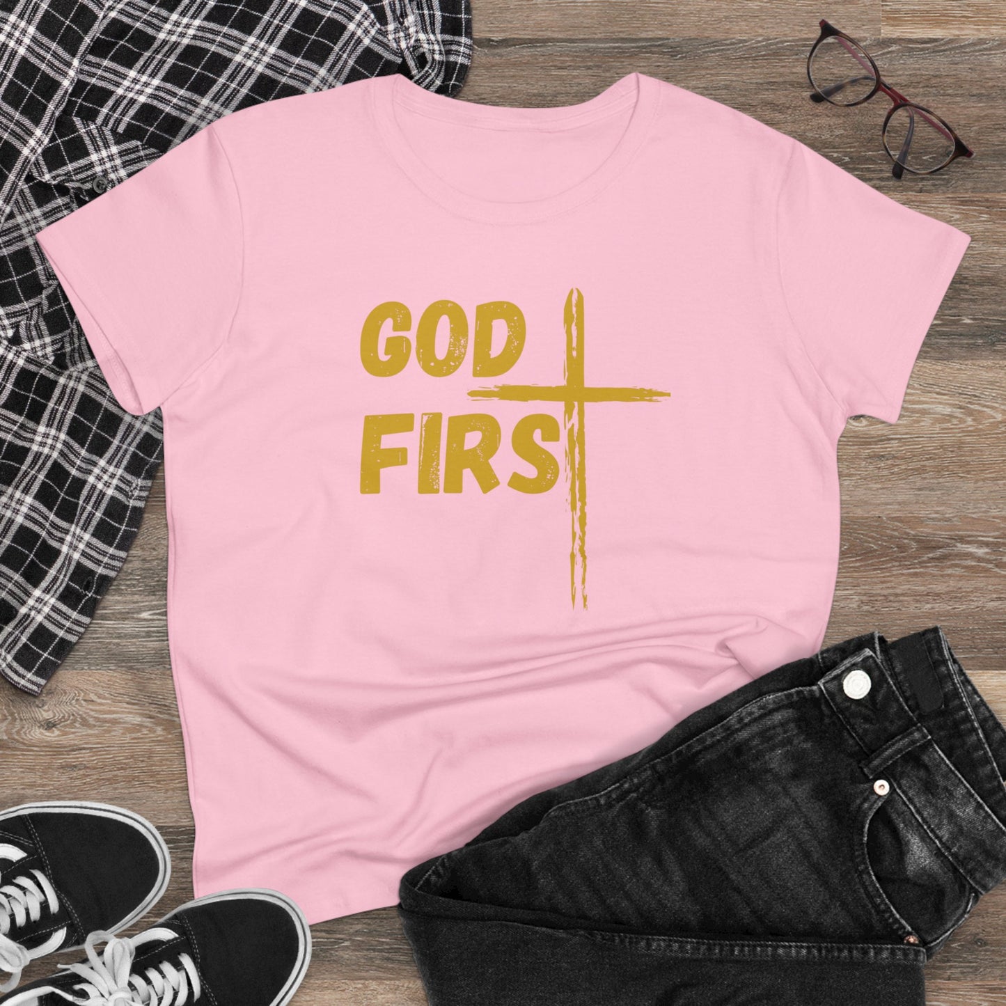 Women's Midweight God First Cotton Tee