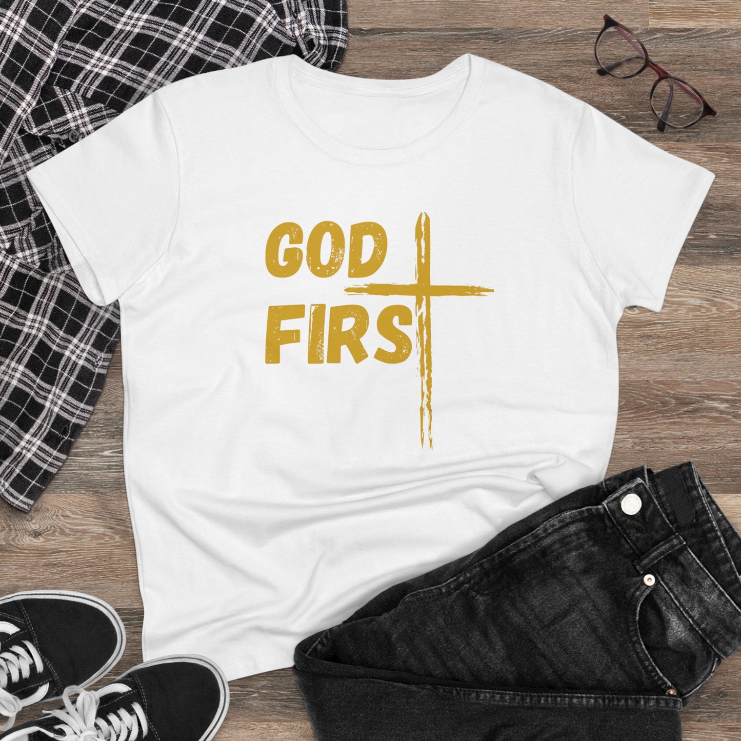 Women's Midweight God First Cotton Tee