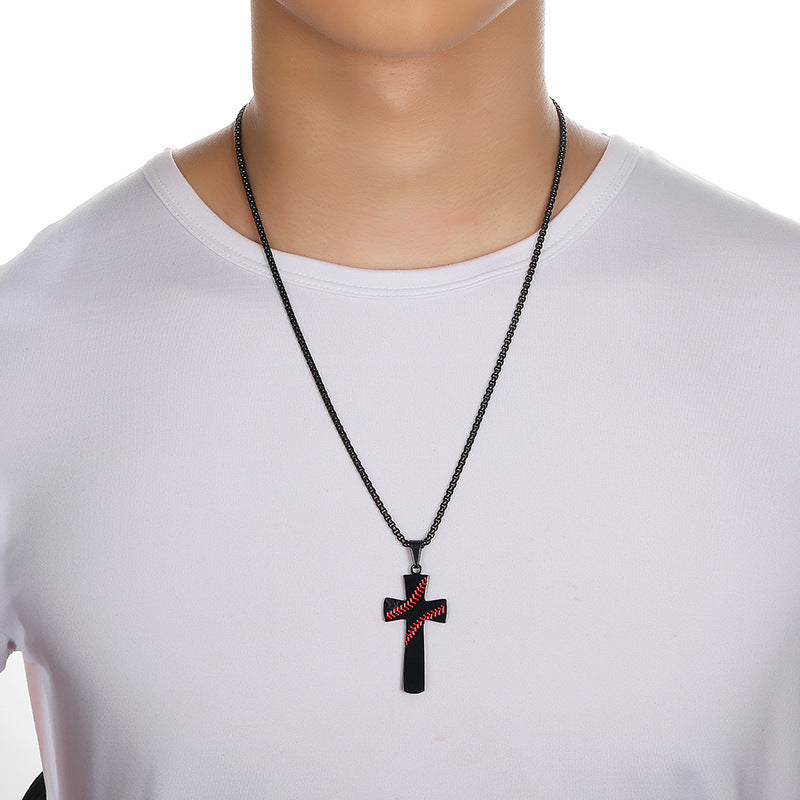 Bible Baseball Cross Pendant Necklace