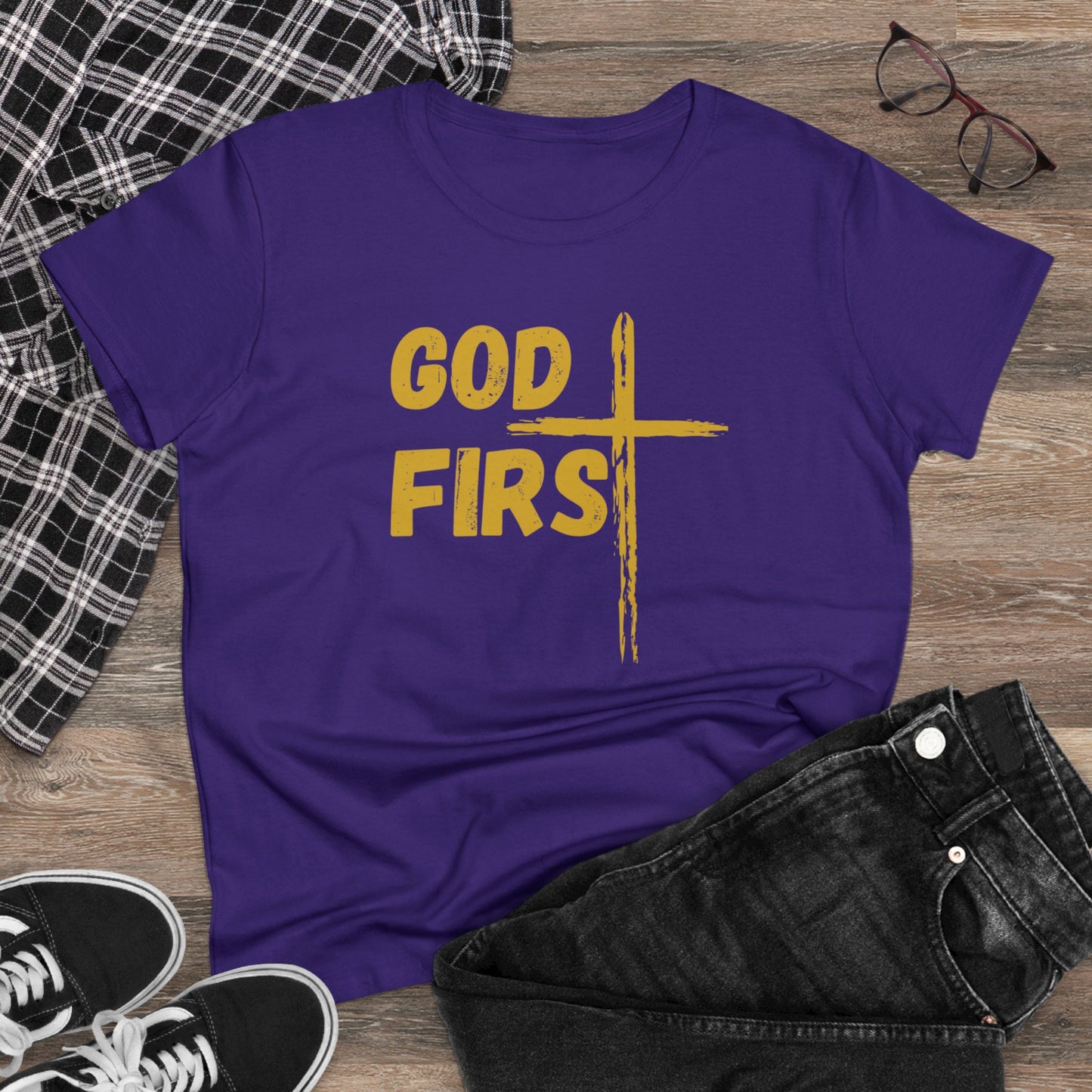 Women's Midweight God First Cotton Tee