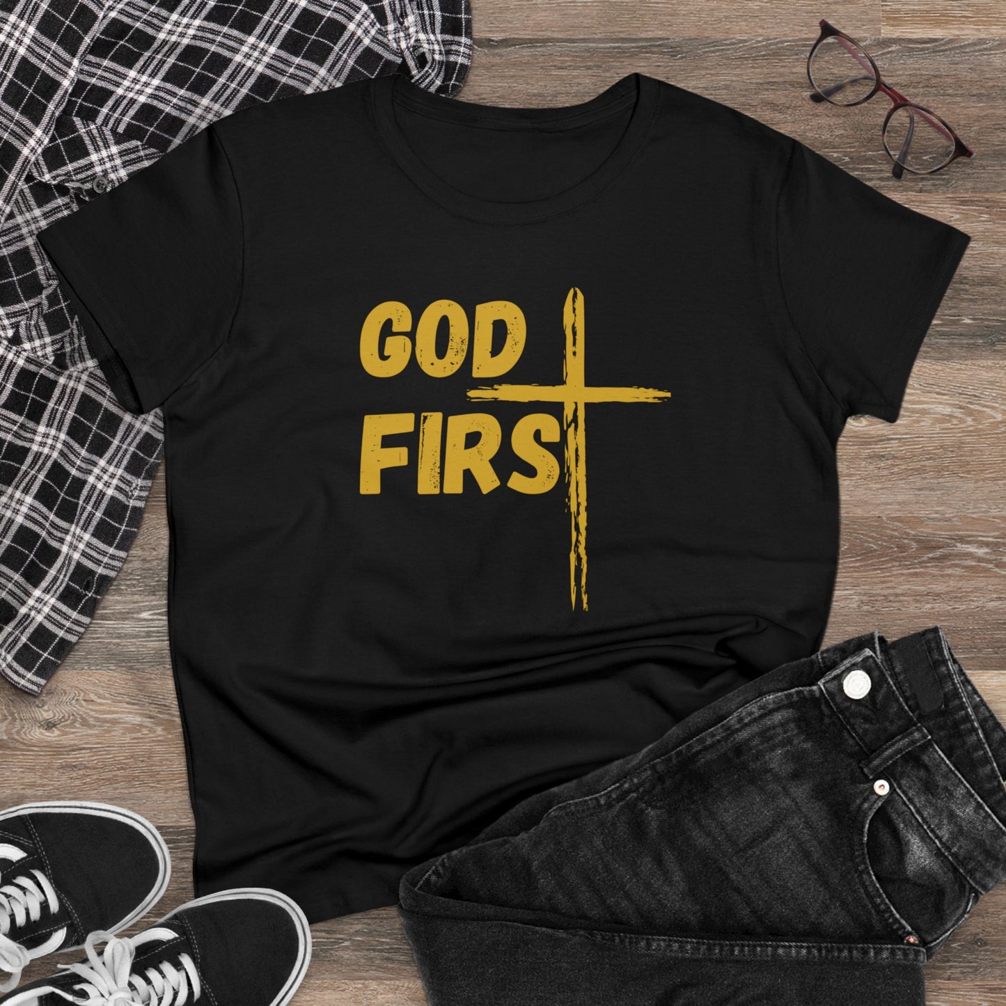 Women's Midweight God First Cotton Tee