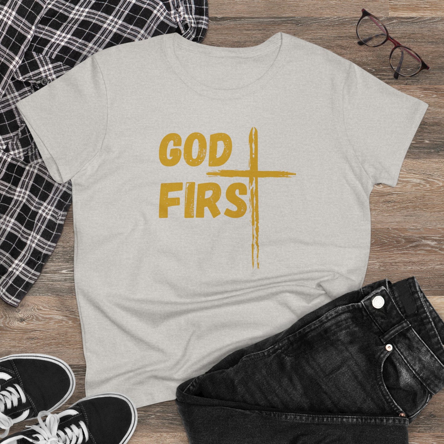 Women's Midweight God First Cotton Tee