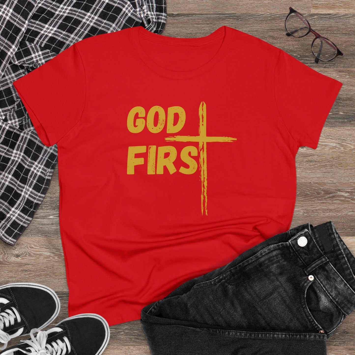 Women's Midweight God First Cotton Tee