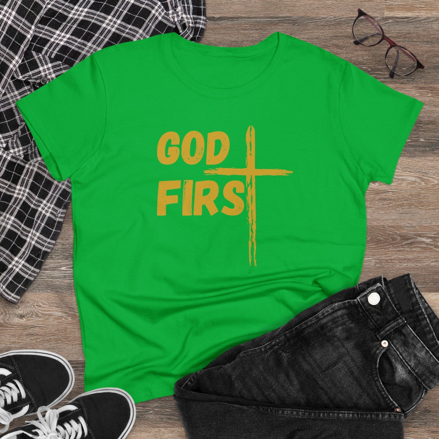 Women's Midweight God First Cotton Tee